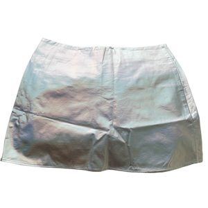 🪐✨🌈 Gianni Bini / GB - Holographic Silver Mini Skirt | Zenon Vibes!!